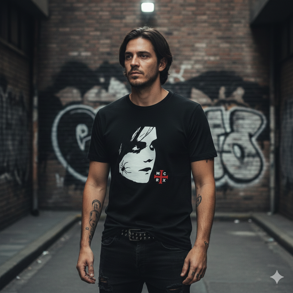 Polera Negra Gerard Way My Chemical Romance Estampada 100% Algodón Estilo Rock-4