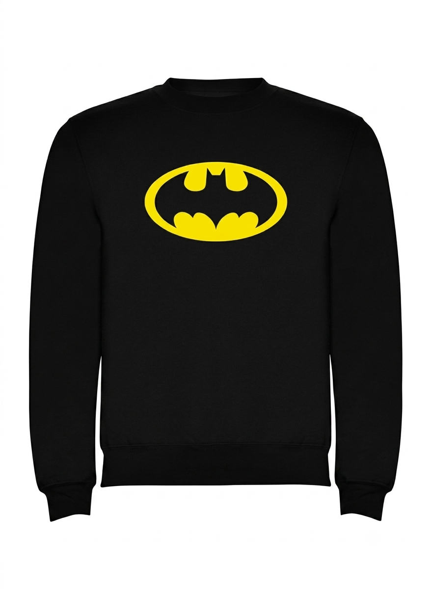Polerón Negro Batman Logo 90s Estampado Estilo Cine-0