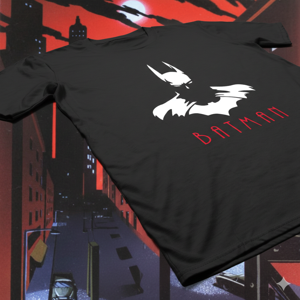 Polera Negra Batman Sombra Estampada 100% Algodón estilo-5