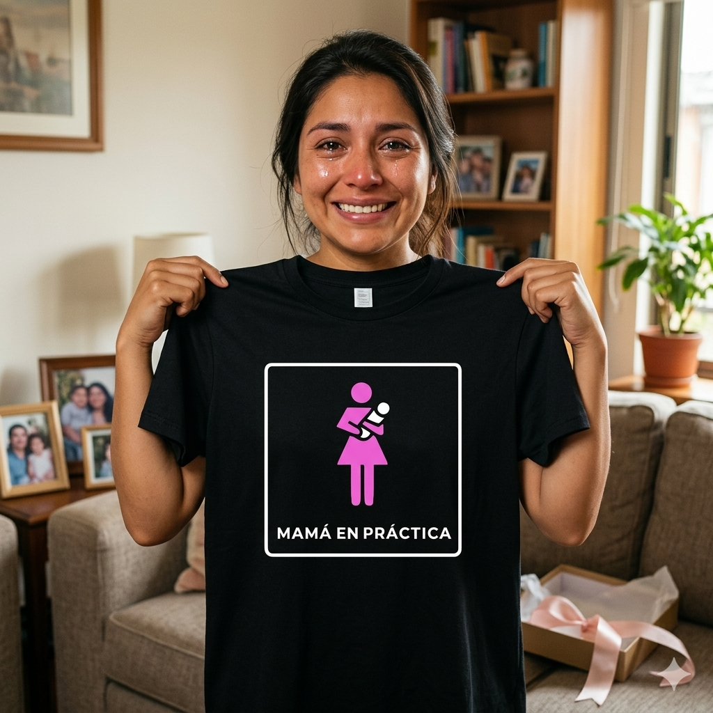 Polera Negra Mamá En Práctica Estampada 100% Algodón Estilo Mamá-4