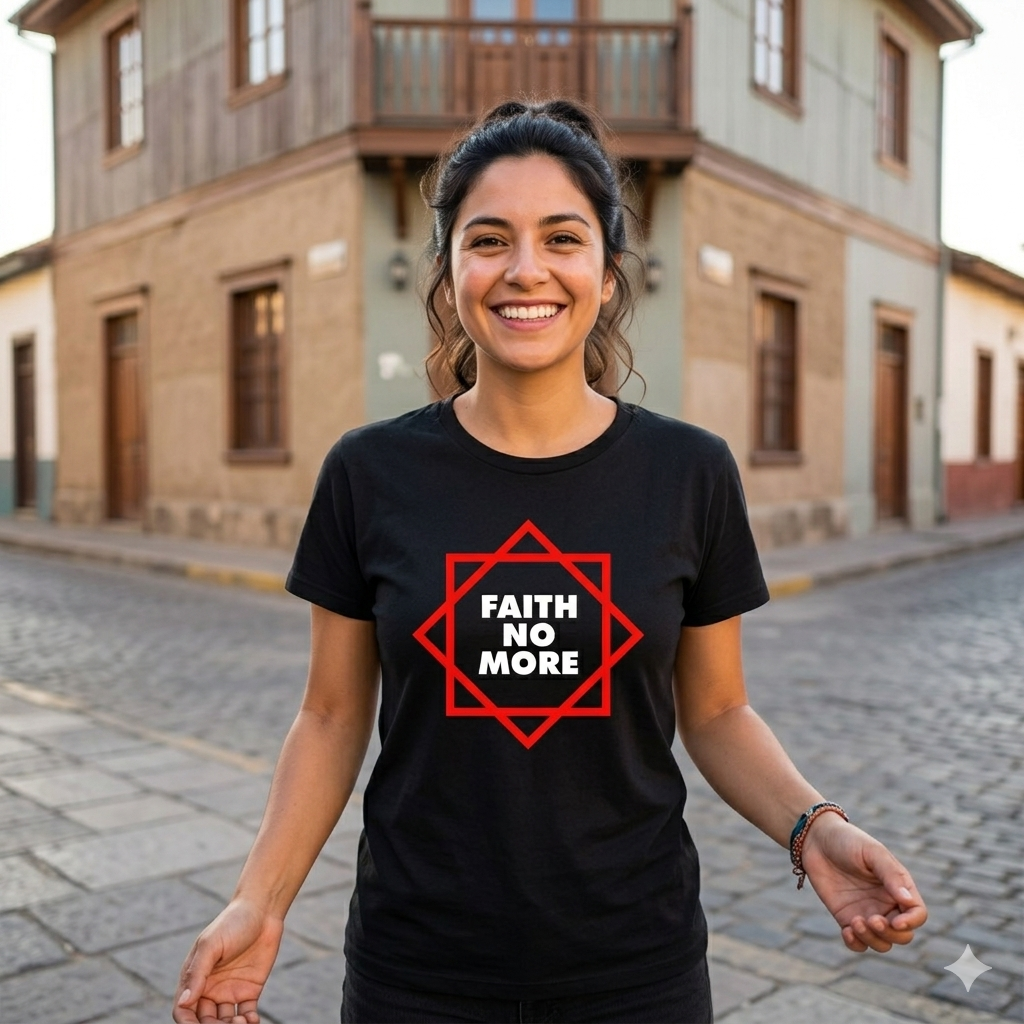 Polera Negra Faith No More Estrella Estampada 100% Algodón Estilo Rock-5