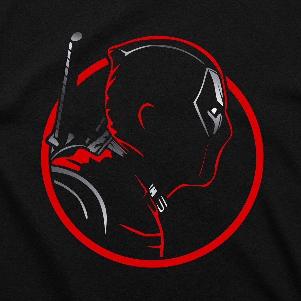 Polerón Negro Deadpool Circular Estampado Estilo Marvel-1