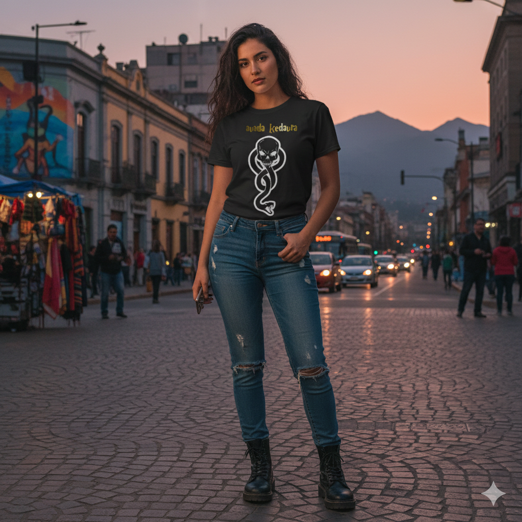 Polera Negra Marca Tenebrosa de Lord Voldemort / Harry Potter Estampada 100% Algodón Estilo-3