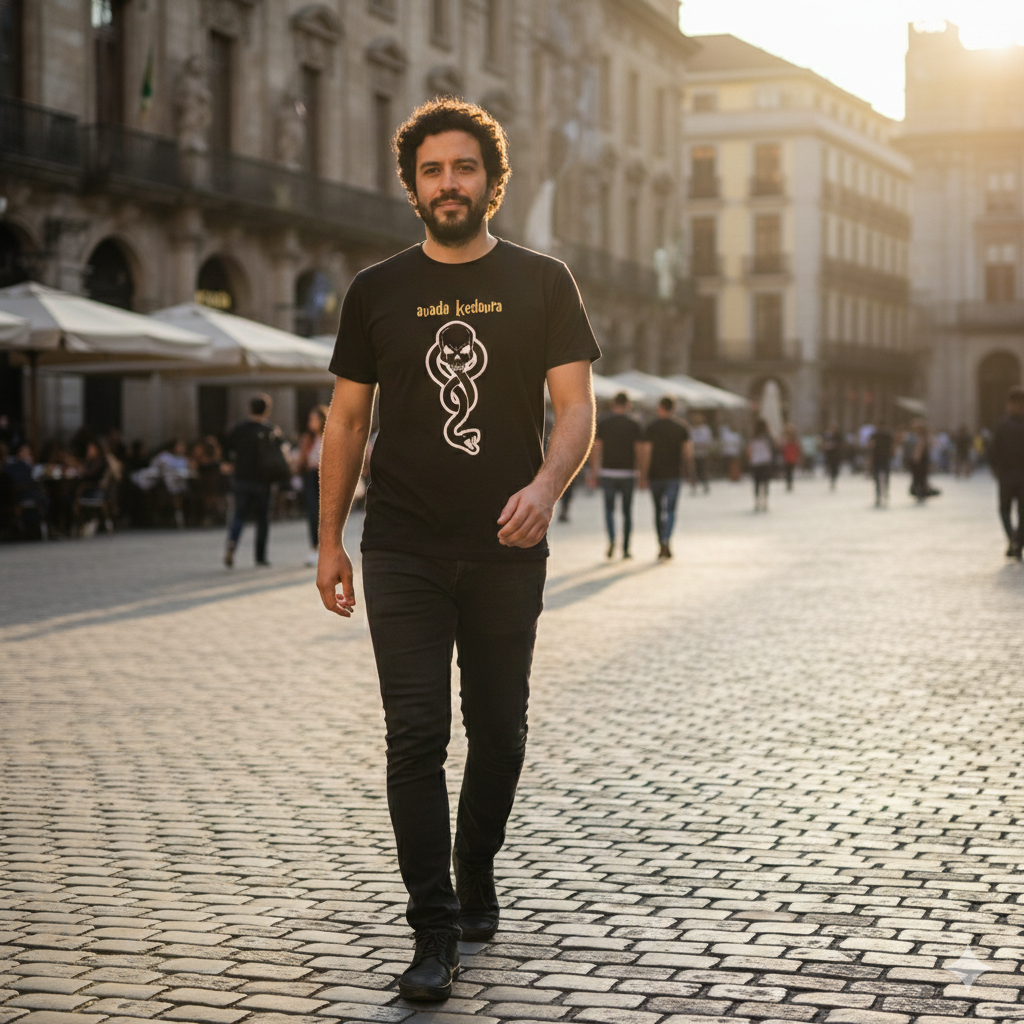 Polera Negra Marca Tenebrosa de Lord Voldemort / Harry Potter Estampada 100% Algodón Estilo-4