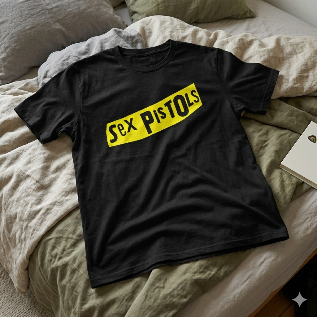 Polera Negra Sex Pistols yellow Estampada 100% Algodón Estilo Punk Rock-6