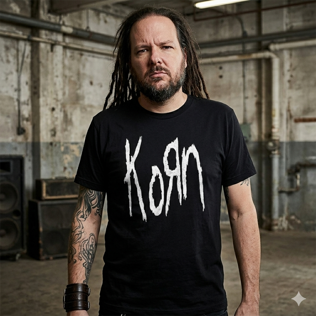 Polera Negra KoRn Logo Estampada 100% Algodón Estilo Rock Nu Metal-4