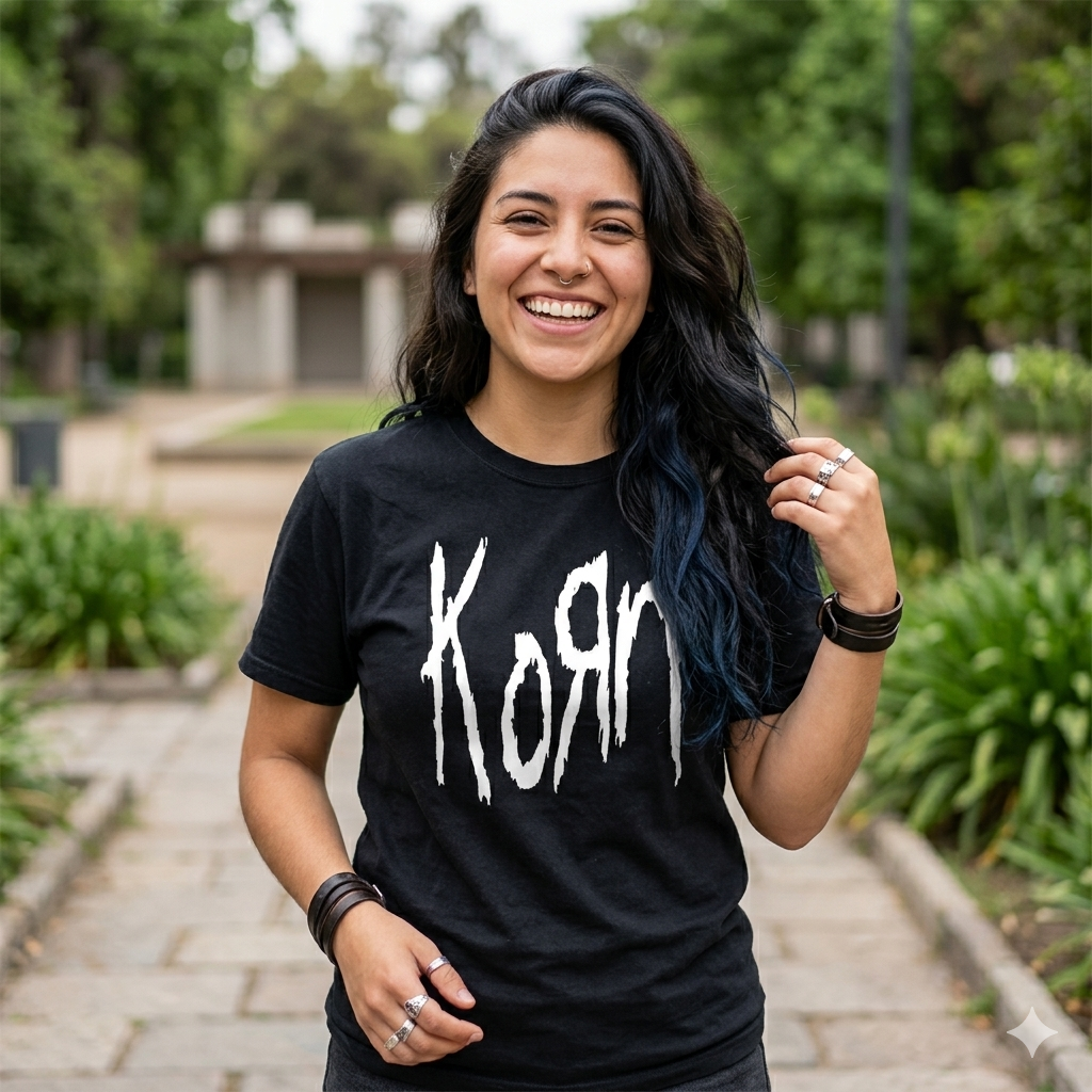 Polera Negra KoRn Logo Estampada 100% Algodón Estilo Rock Nu Metal-5