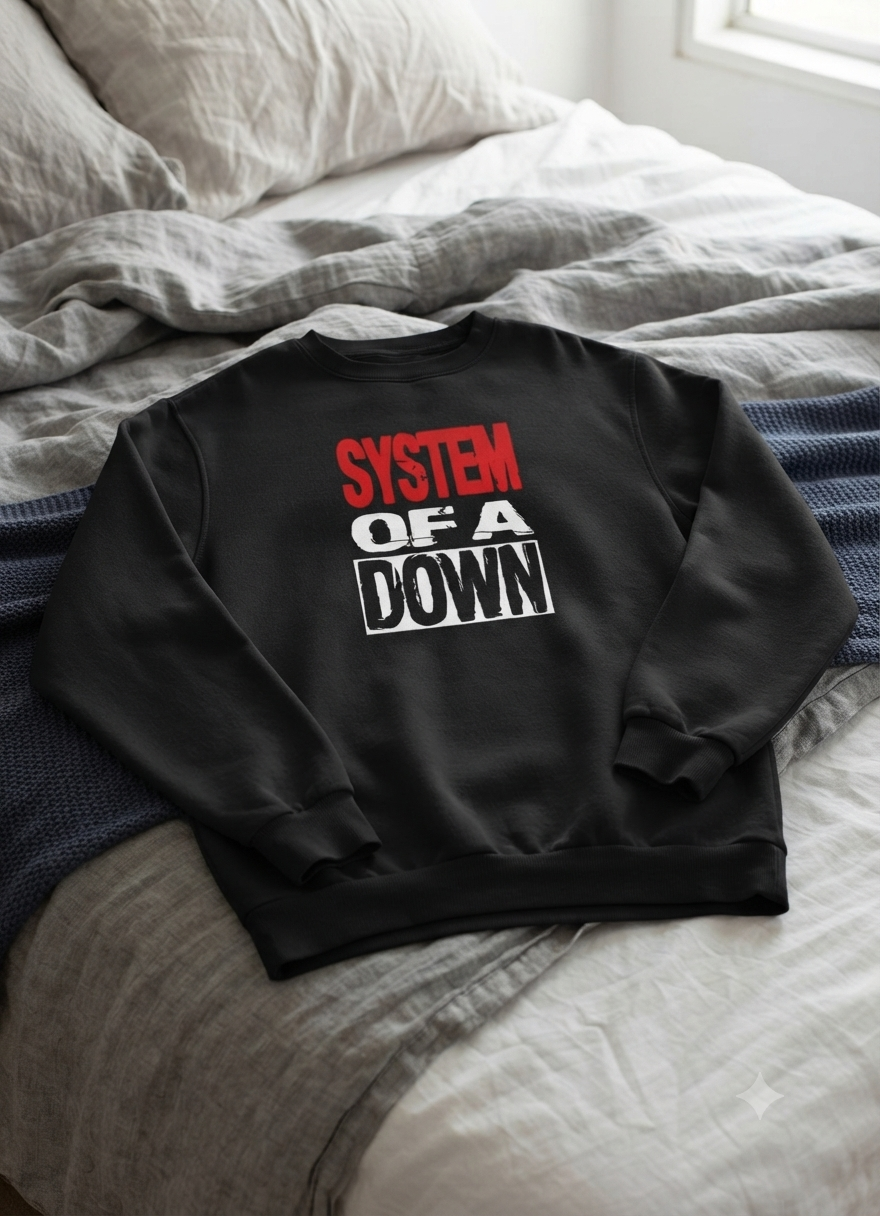 Polerón Negro System Of A Down Estampado Estilo Rock-4