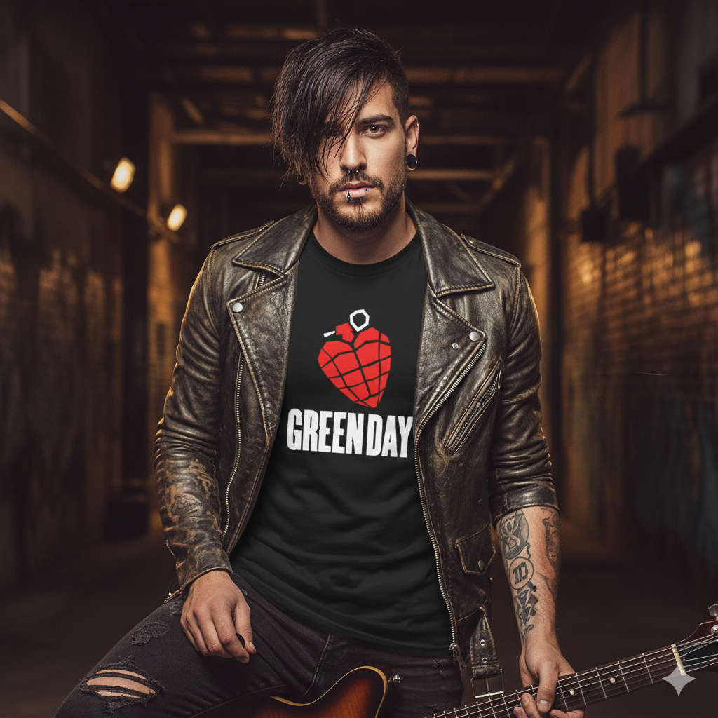 Polera Negra Green Day - American Idiot / Estampada 100% Algodón Estilo Rock-4