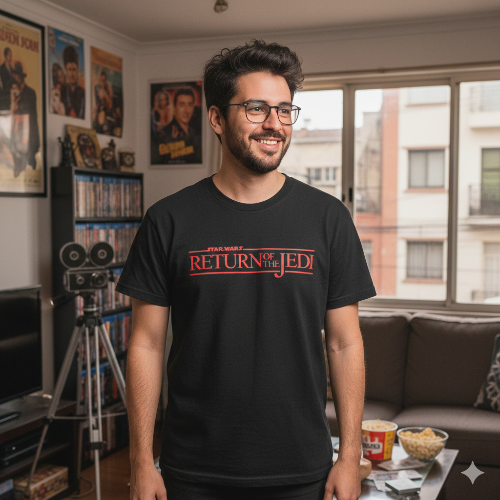 Polera Negra Star Wars: Episode VI - Return of the Jedi Estampada 100% Algodón Estilo Películas-4