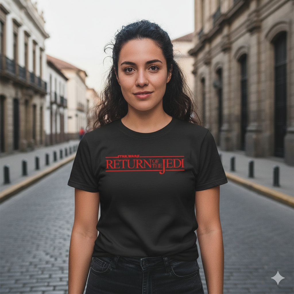 Polera Negra Star Wars: Episode VI - Return of the Jedi Estampada 100% Algodón Estilo Películas-5