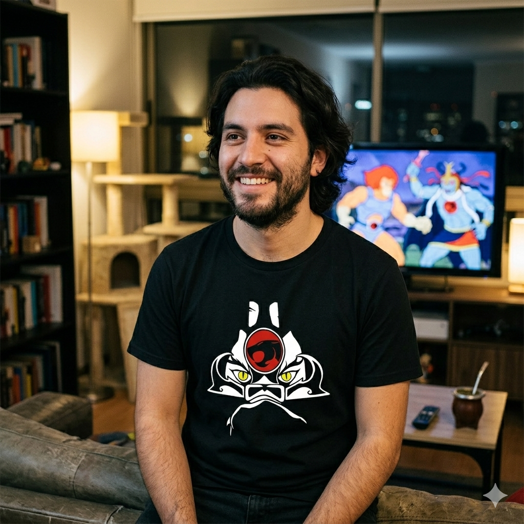 Polera Negra ThunderCats Leon-O Estampada 100% Algodón Estilo Vintage-2