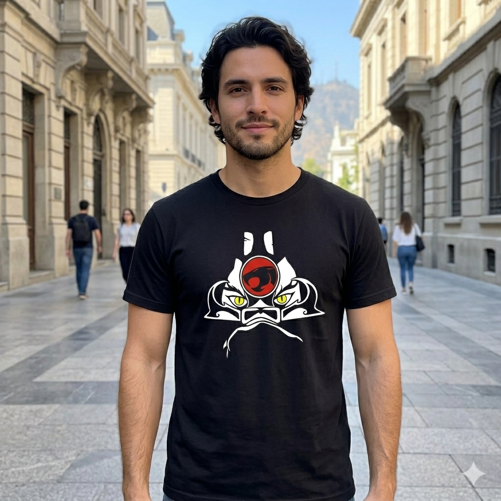 Polera Negra ThunderCats Leon-O Estampada 100% Algodón Estilo Vintage-4