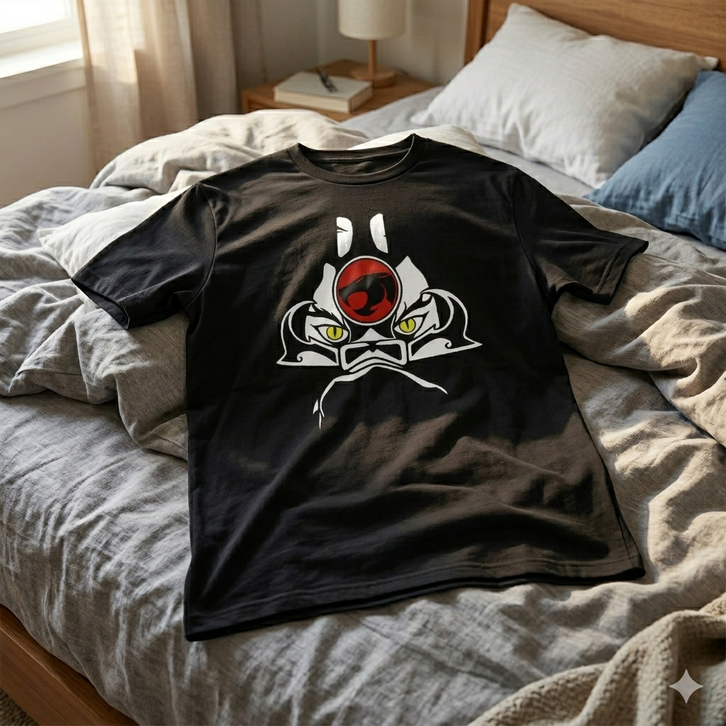 Polera Negra ThunderCats Leon-O Estampada 100% Algodón Estilo Vintage-6