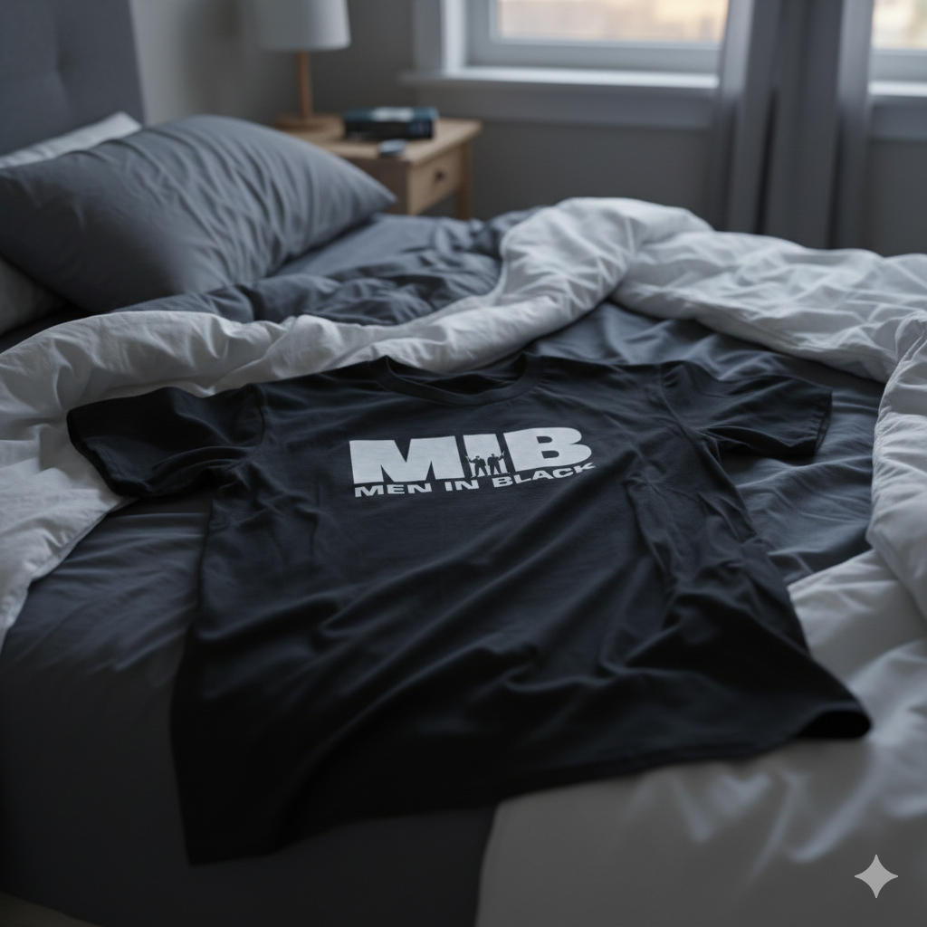 Polera Negra MIB / Men In Black Estampada 100% Algodón Estilo Películas-6