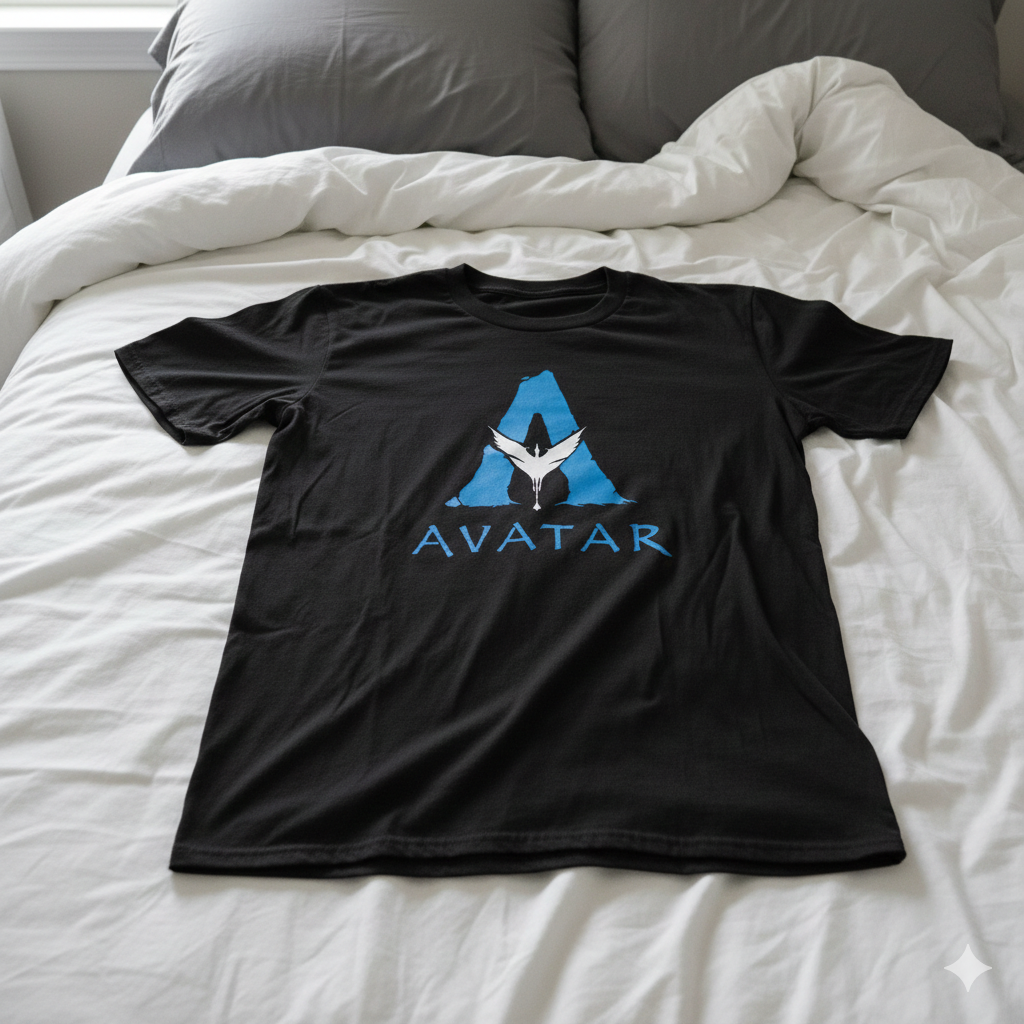 Polera Negra Avatar Logo Película Estampada 100% Algodón estilo cine-6