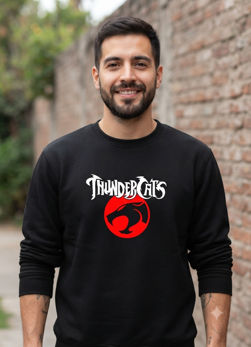 Polerón Negro ThunderCats Estampado Estilo Vintage-2