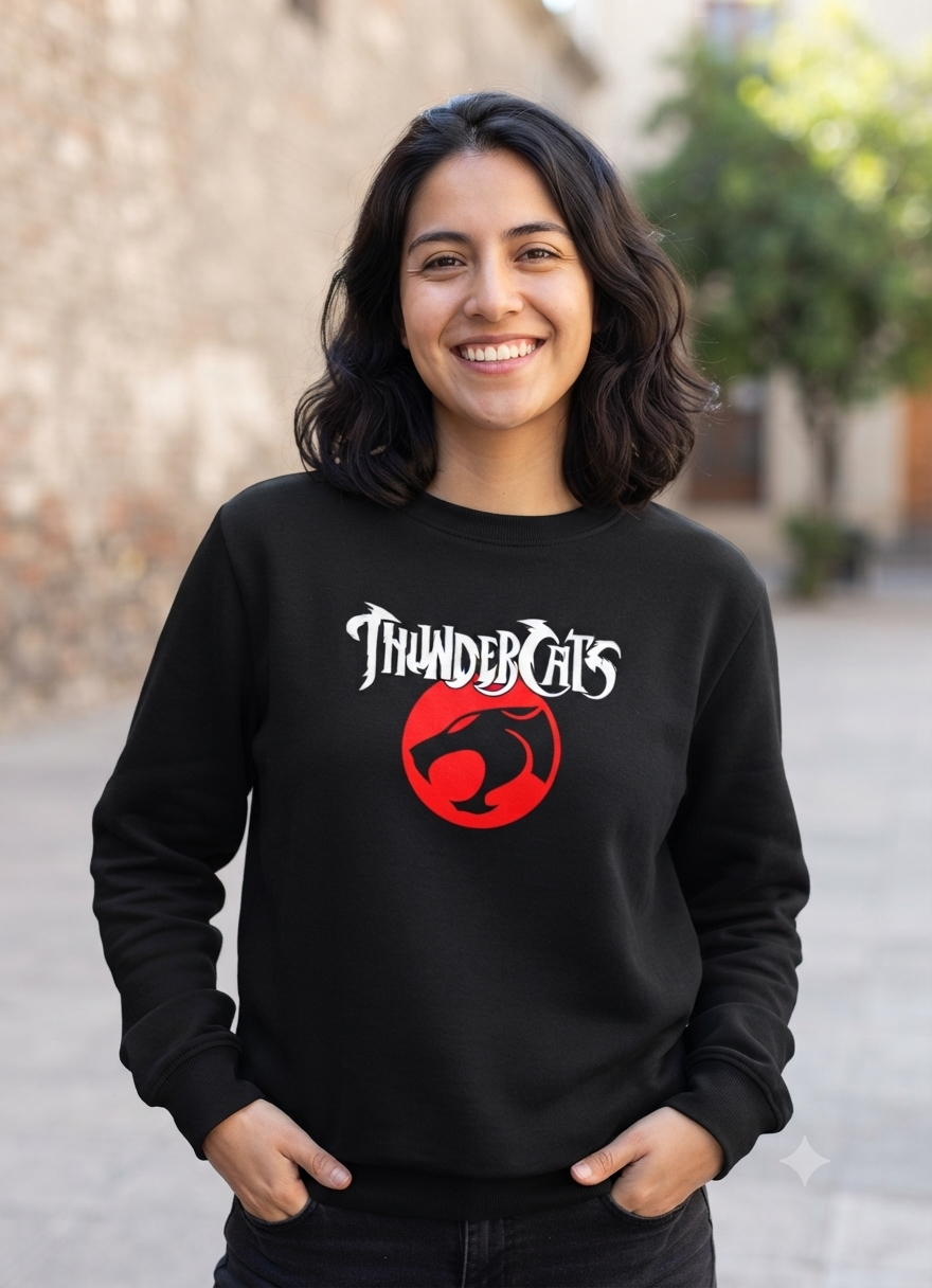 Polerón Negro ThunderCats Estampado Estilo Vintage-3