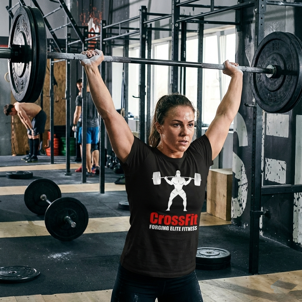 Polera Negra Crossfit Forging Elite Fitness Estampada 100% Algodón Estilo-3