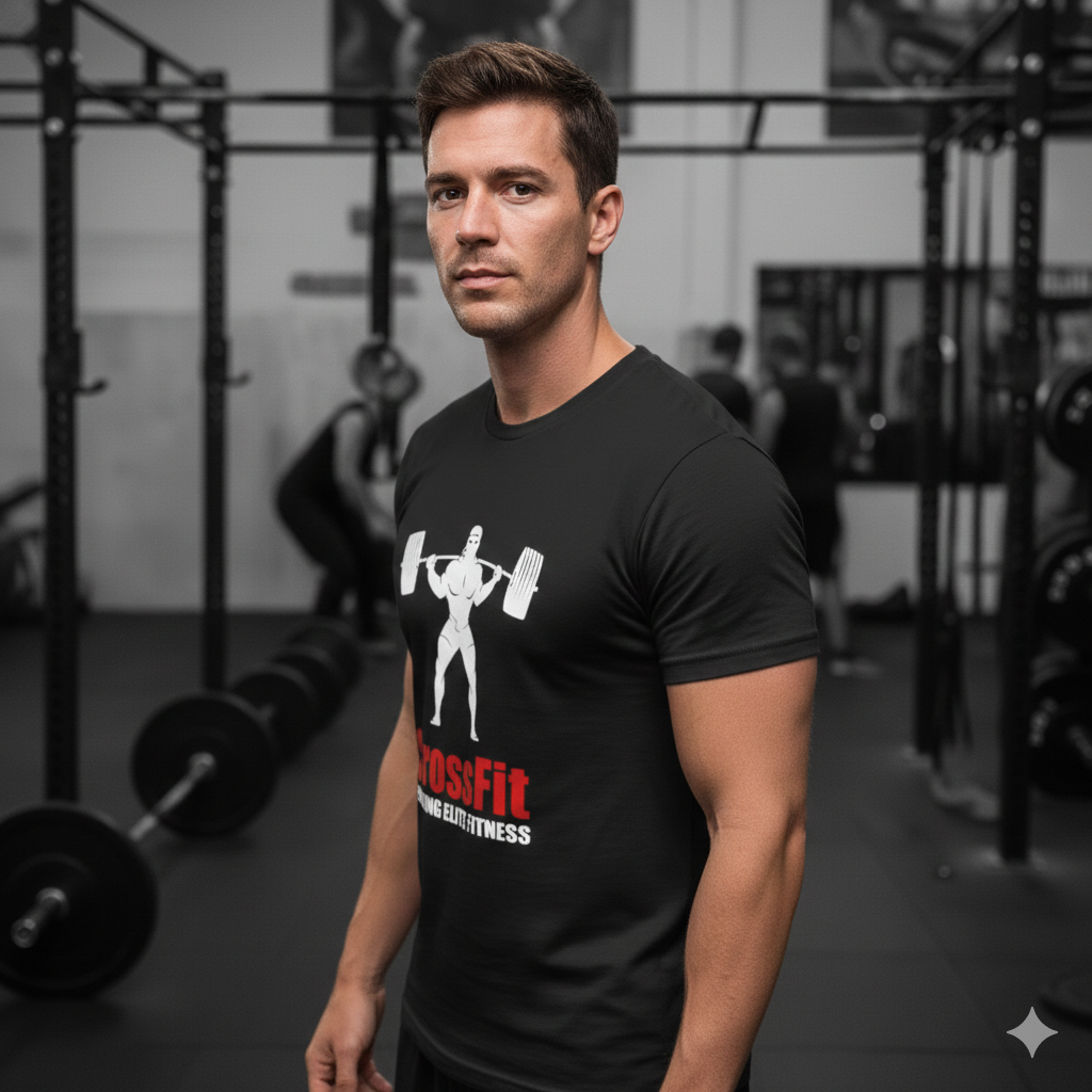 Polera Negra Crossfit Forging Elite Fitness Estampada 100% Algodón Estilo-4