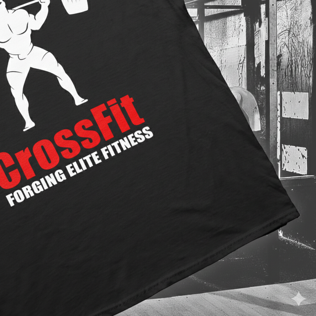Polera Negra Crossfit Forging Elite Fitness Estampada 100% Algodón Estilo-5