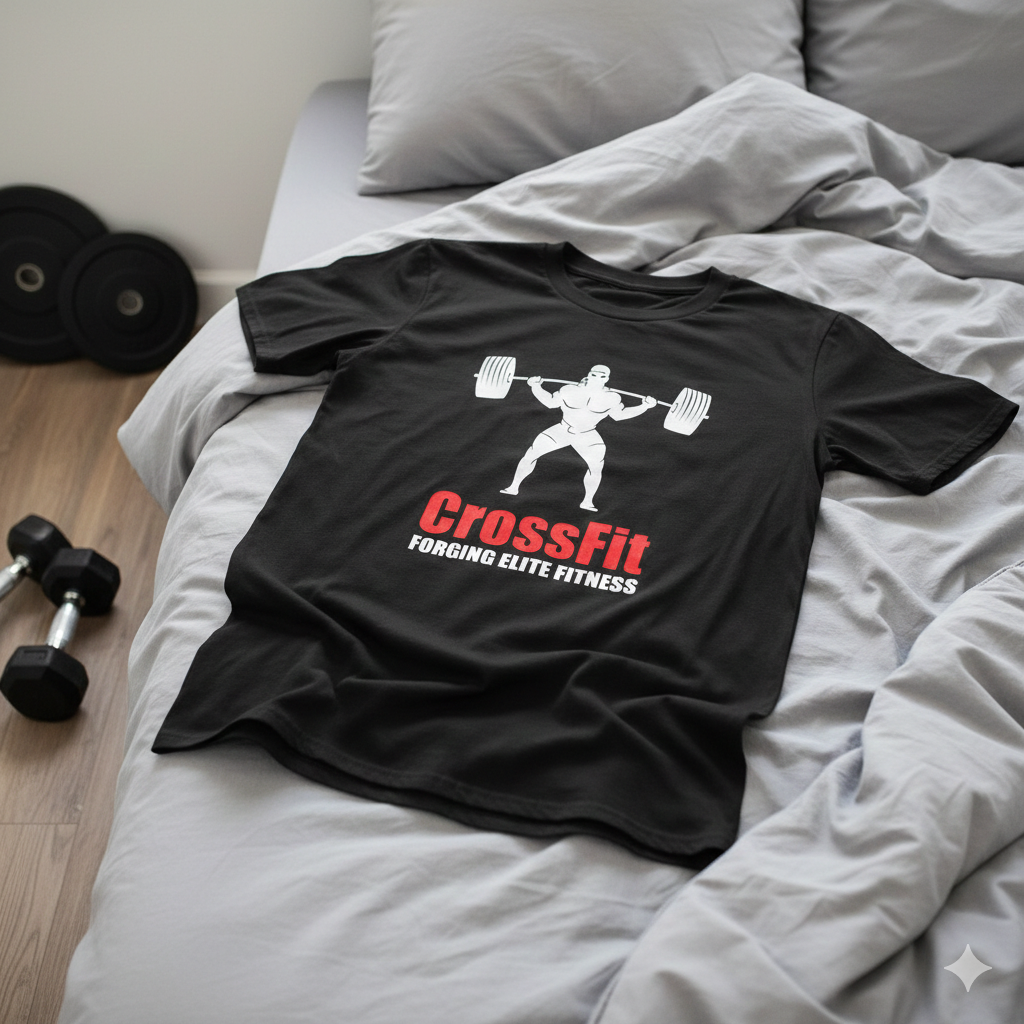 Polera Negra Crossfit Forging Elite Fitness Estampada 100% Algodón Estilo-6