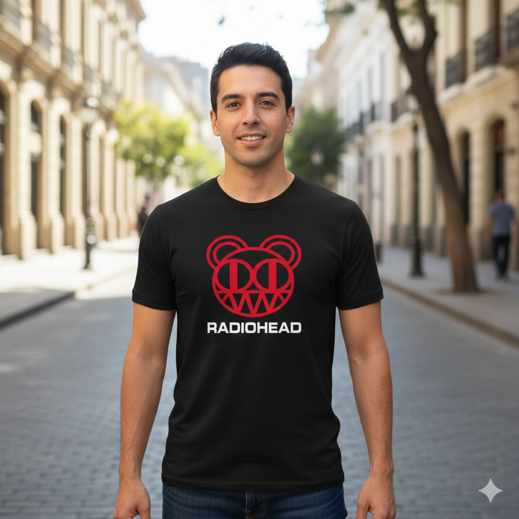 Polera Negra Radiohead Rarities Estampada 100% Algodón Estilo Rock-4