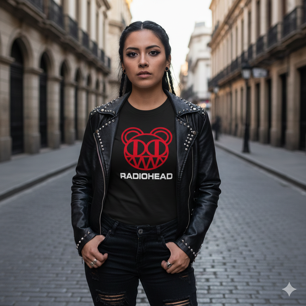 Polera Negra Radiohead Rarities Estampada 100% Algodón Estilo Rock-5