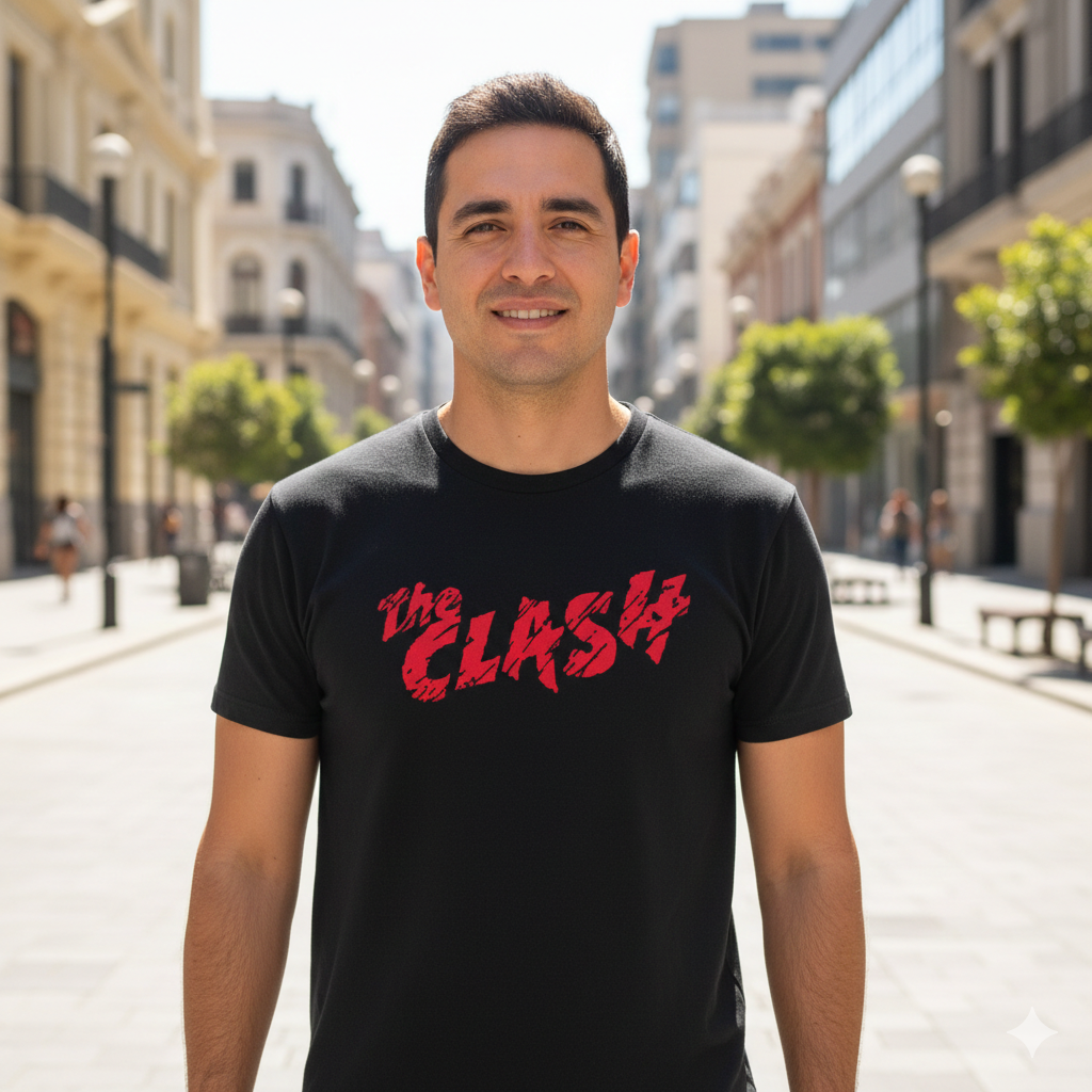 Polera Negra The Clash Estampada 100% Algodón Estilo Punk Rock-2