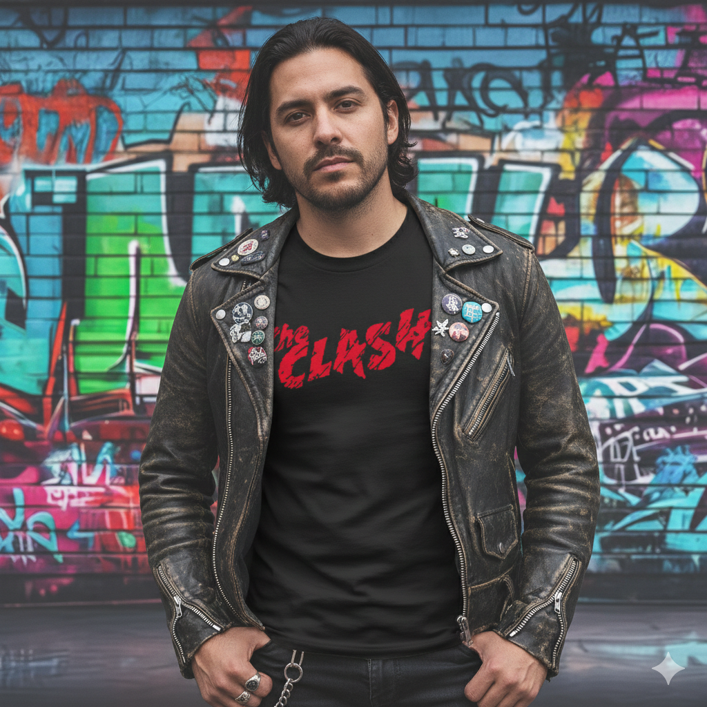 Polera Negra The Clash Estampada 100% Algodón Estilo Punk Rock-4