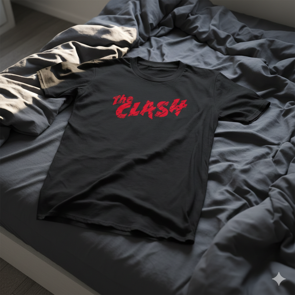 Polera Negra The Clash Estampada 100% Algodón Estilo Punk Rock-6