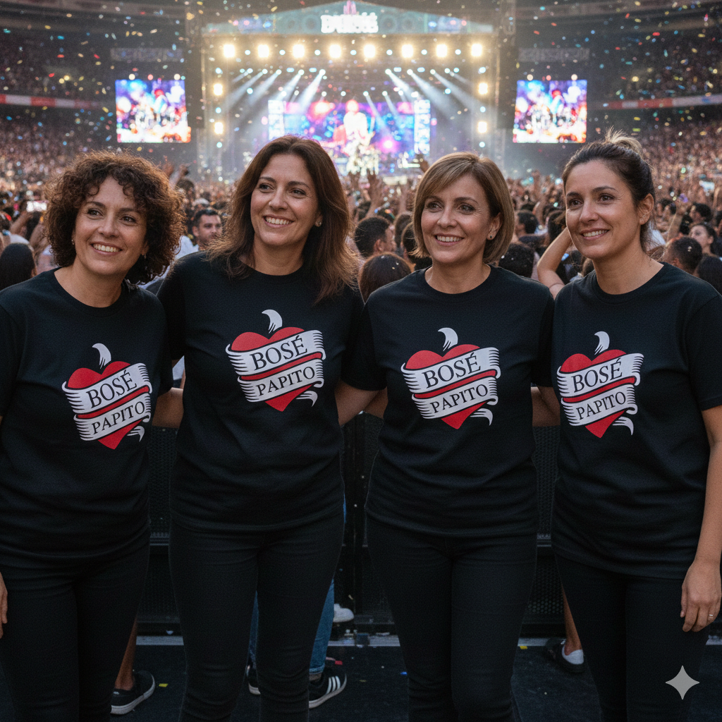 Polera Negra Miguel Bosé Papito Estampada 100% Algodón-5