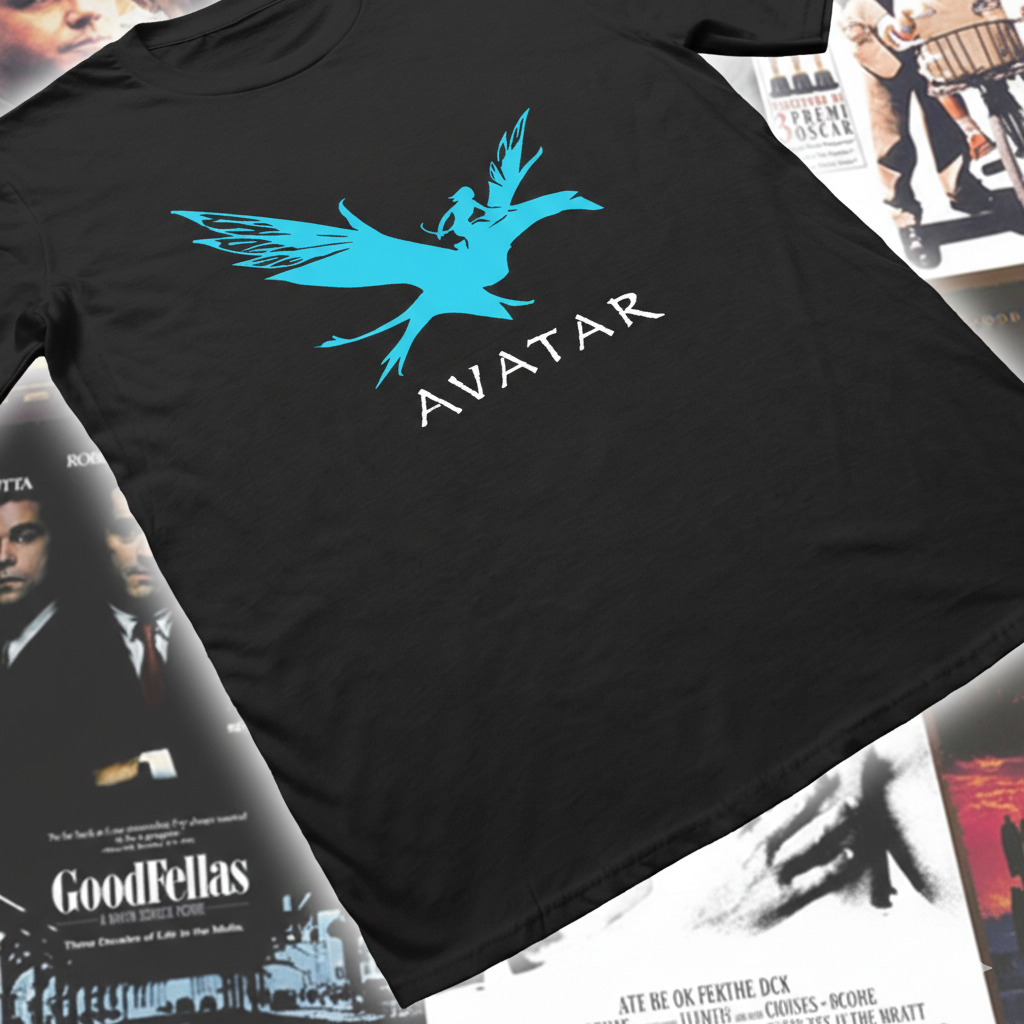 Polera Negra Avatar Ave /Película / Estampada 100% Algodón estilo cine-5