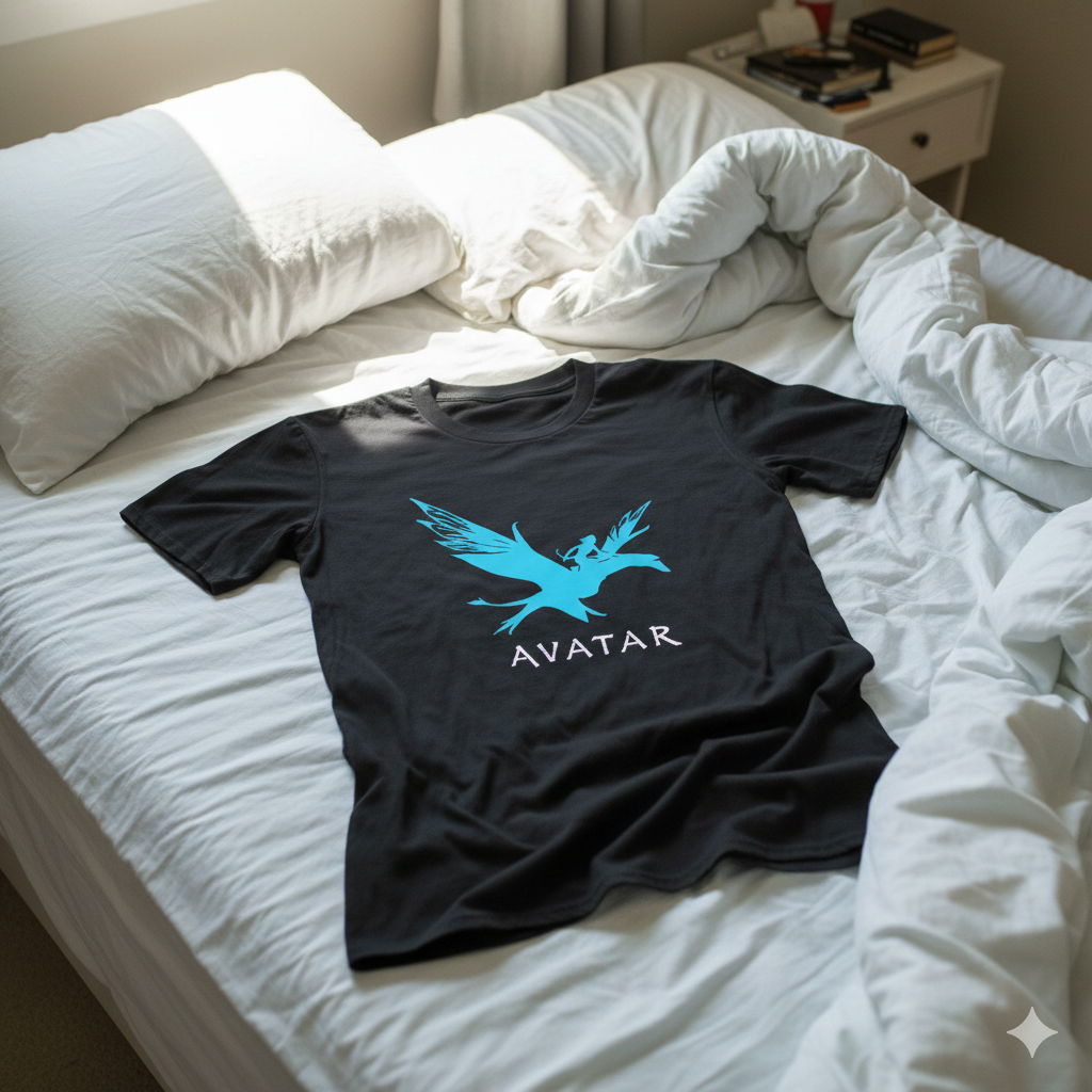 Polera Negra Avatar Ave /Película / Estampada 100% Algodón estilo cine-6