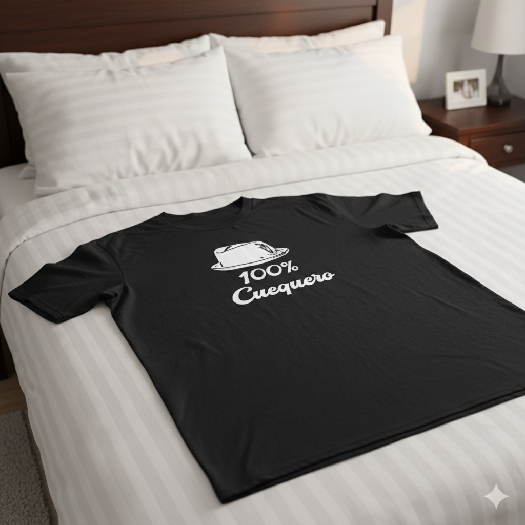 Polera Negra 100% Cuequero Estampada 100% Algodón para hombres-4