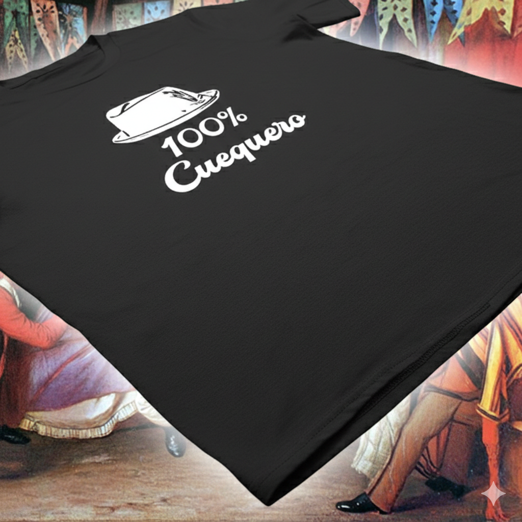 Polera Negra 100% Cuequero Estampada 100% Algodón para hombres-5