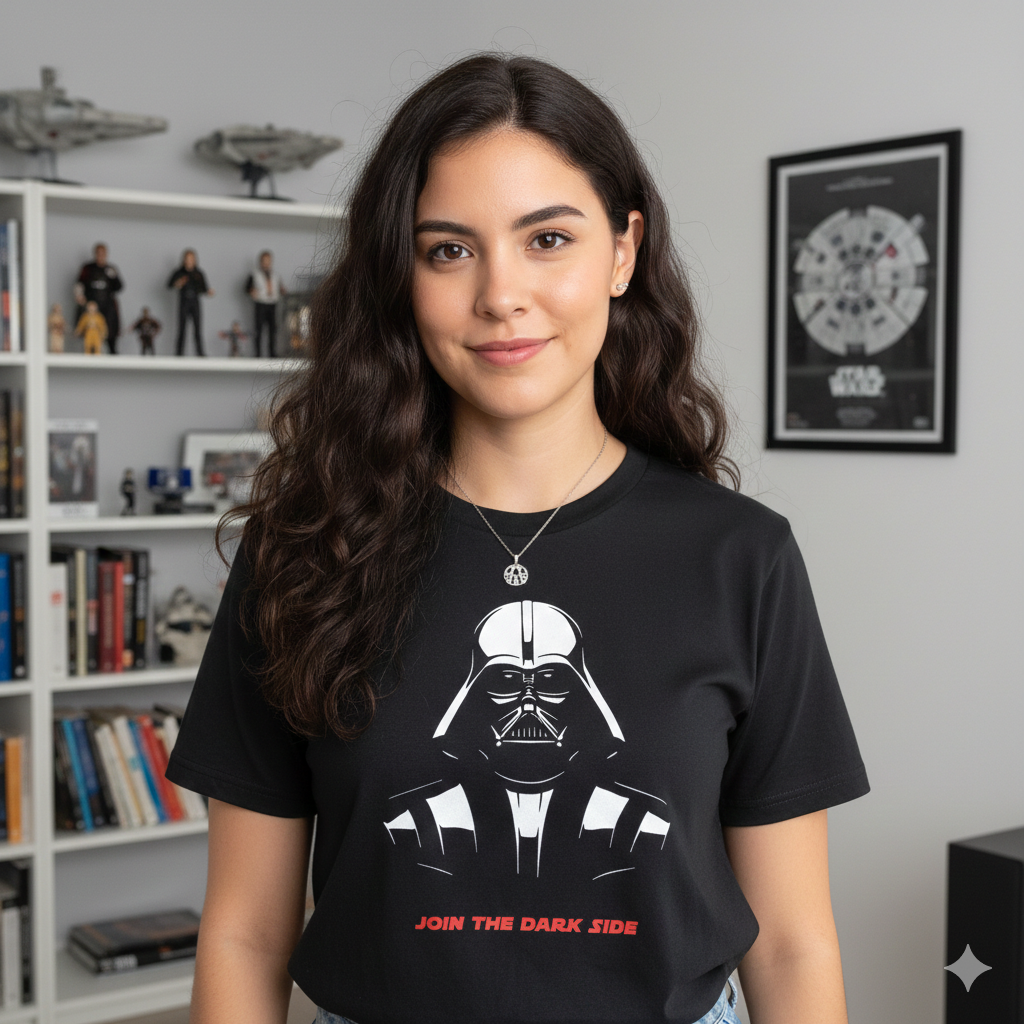 Polera Negra Star Wars Join The Dark Side Darth Vader Estampada 100% Algodón Estilo Películas-2