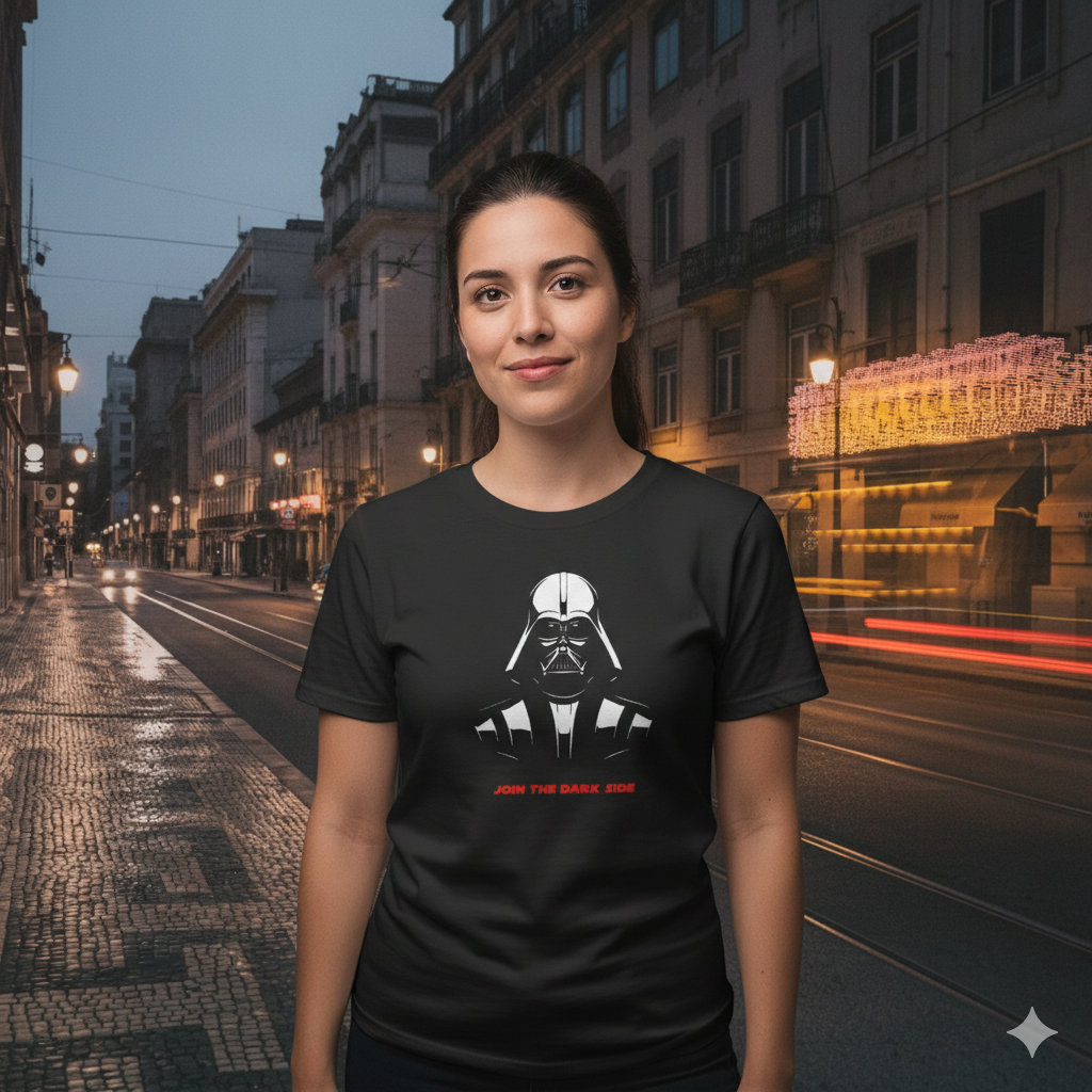 Polera Negra Star Wars Join The Dark Side Darth Vader Estampada 100% Algodón Estilo Películas-4