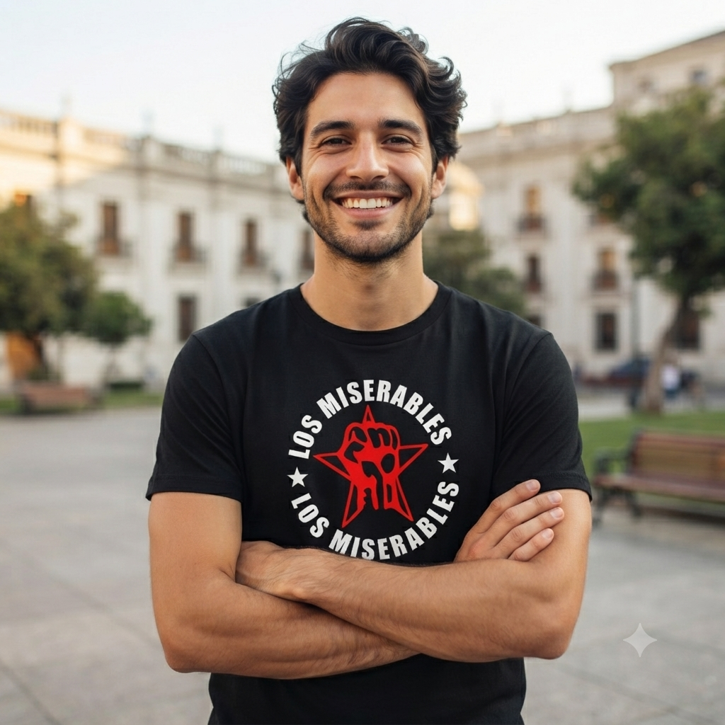 Polera Negra Los Miserables Estampada 100% Algodón Estilo Punk Rock-2