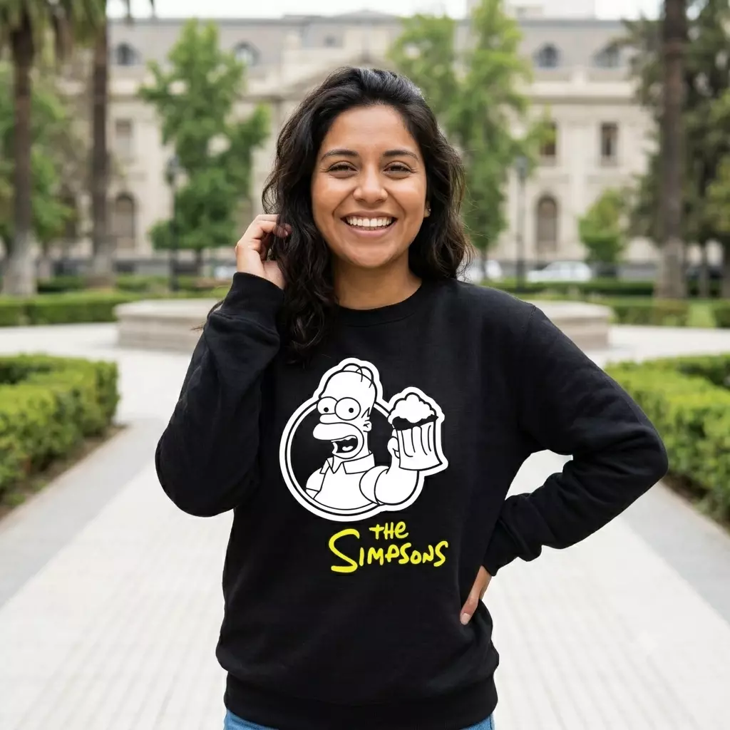 Polerón Negro The Simpsons Homero Estampado Estilo Beer-3