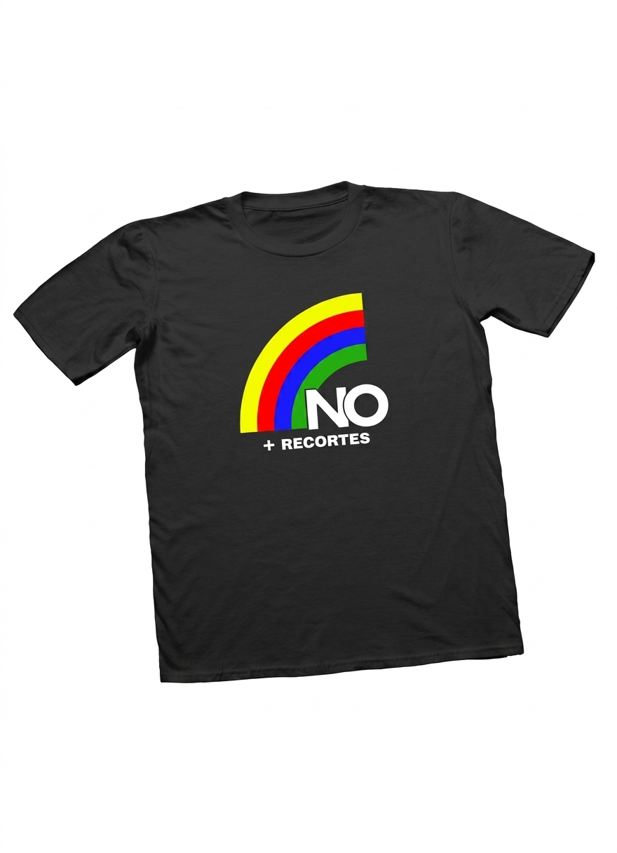 Polera Negra NO Más Recortes Estampada 100% Algodón-0