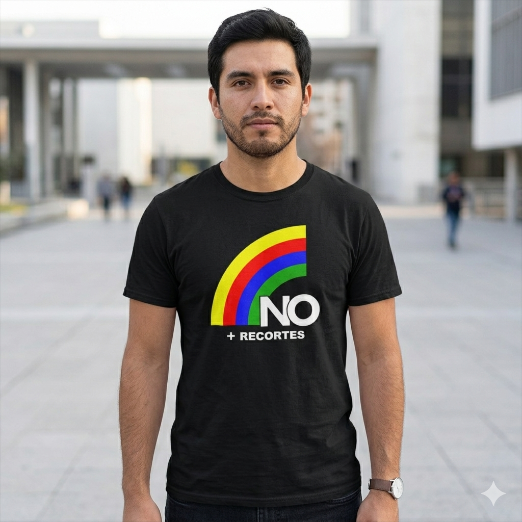 Polera Negra NO Más Recortes Estampada 100% Algodón-2