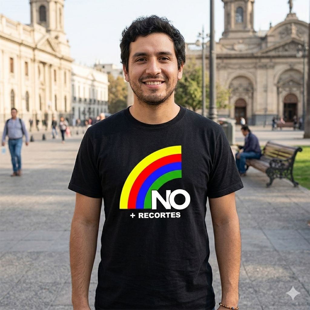 Polera Negra NO Más Recortes Estampada 100% Algodón-4