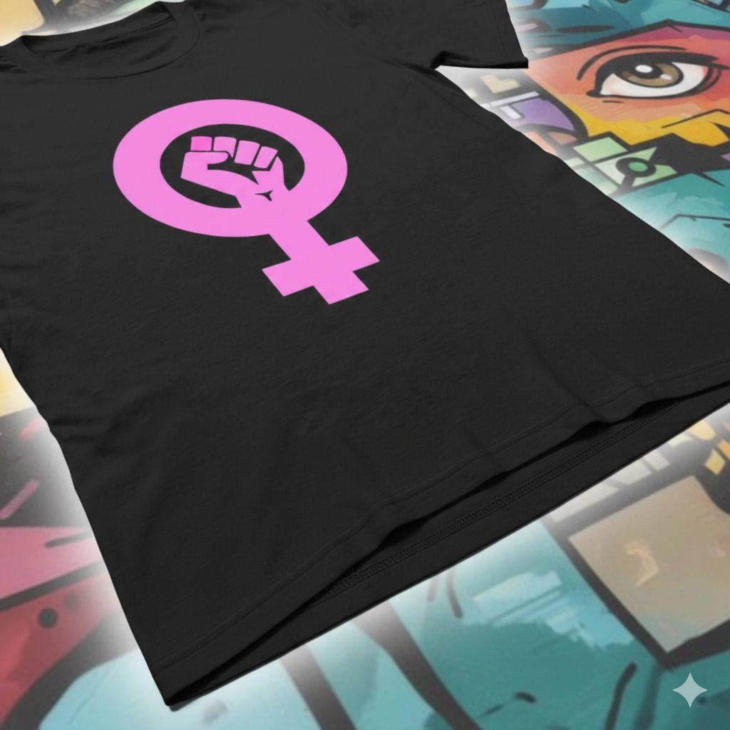 Polera Negra 8M Estampada - Mujer Empoderada 100% Algodón-2