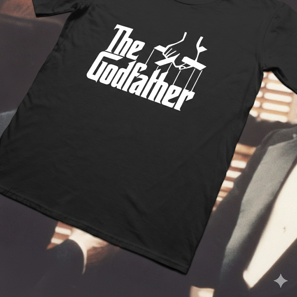 Polera Negra El Padrino / The Godfather Logo Estampada 100% Algodón Estilo Cine-5