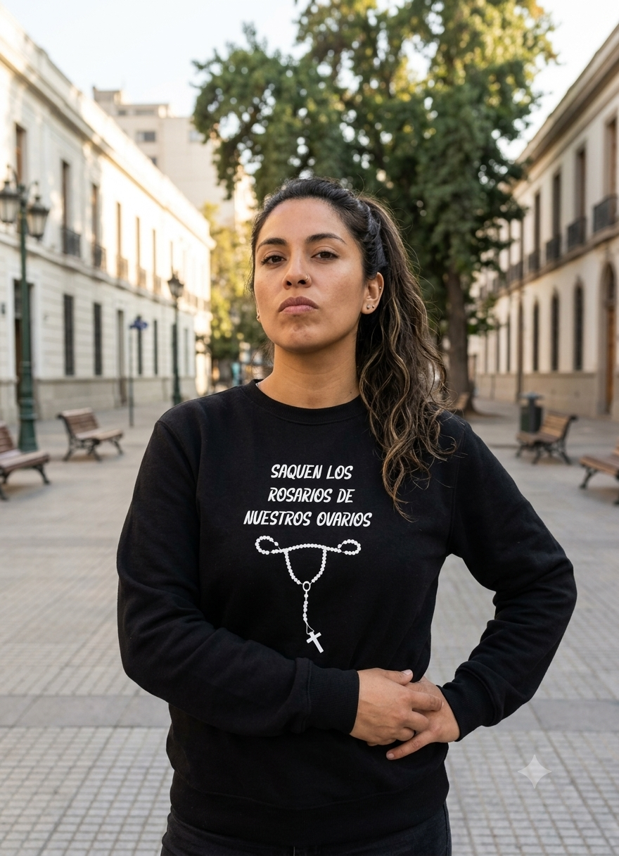 Polerón Negro Saquen Los Rosarios De Nuestros Ovarios-2