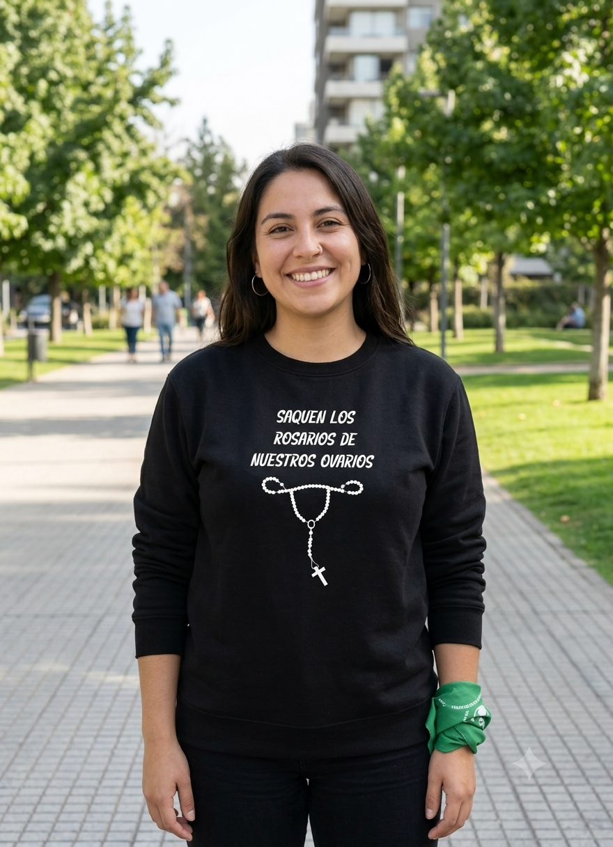 Polerón Negro Saquen Los Rosarios De Nuestros Ovarios-3