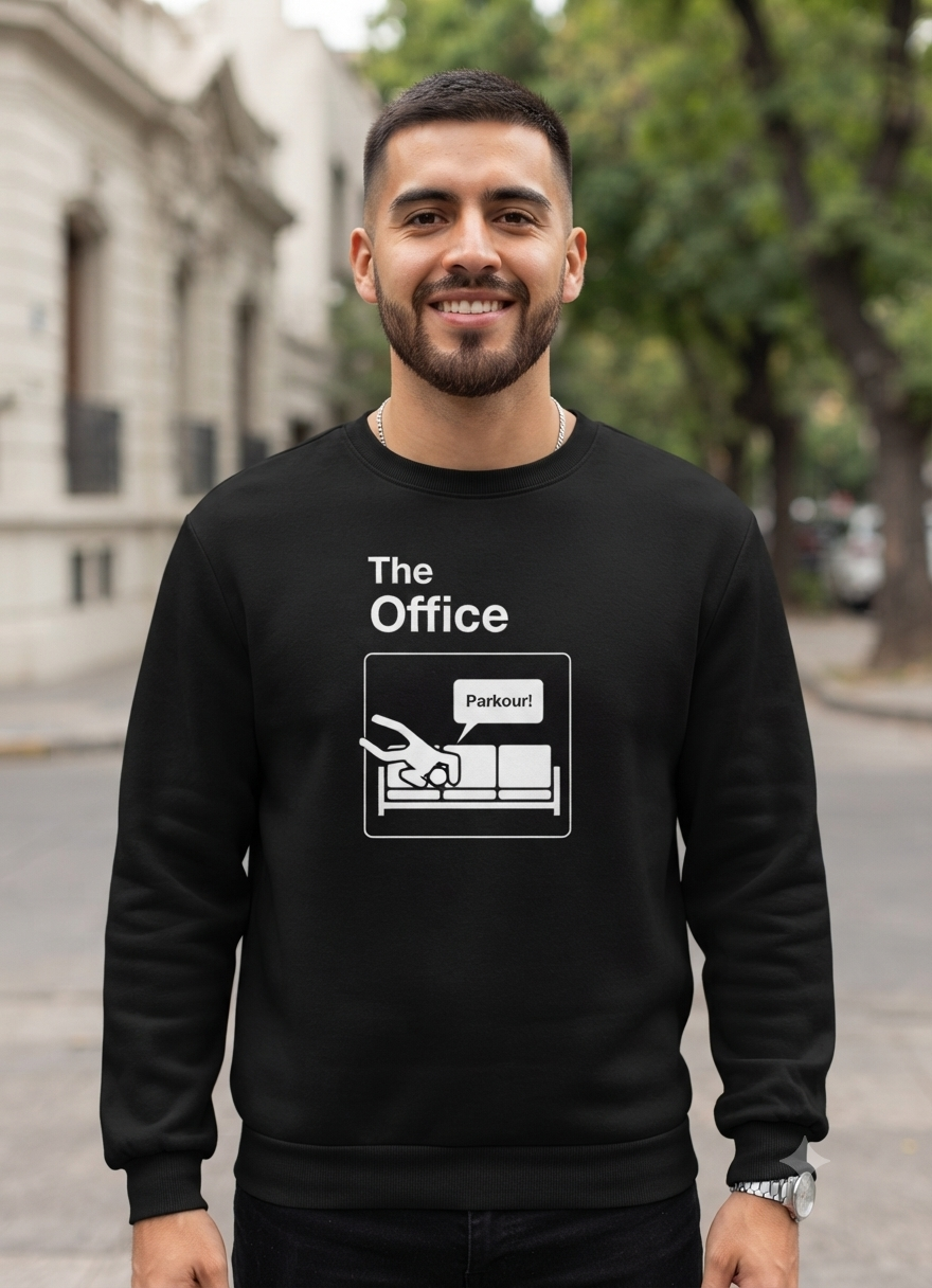 Polerón Negro The Office Parkour Estampado Estilo Series-2