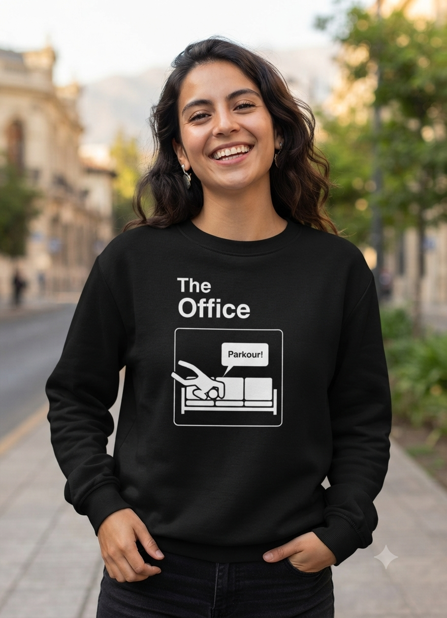 Polerón Negro The Office Parkour Estampado Estilo Series-3