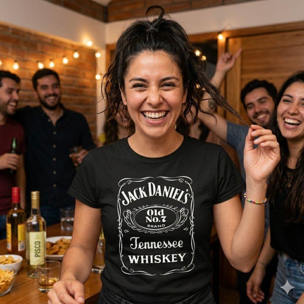 Polera Negra Jack Daniel´s Estampada 100% Algodón Estilo Urbano Whiskey-5